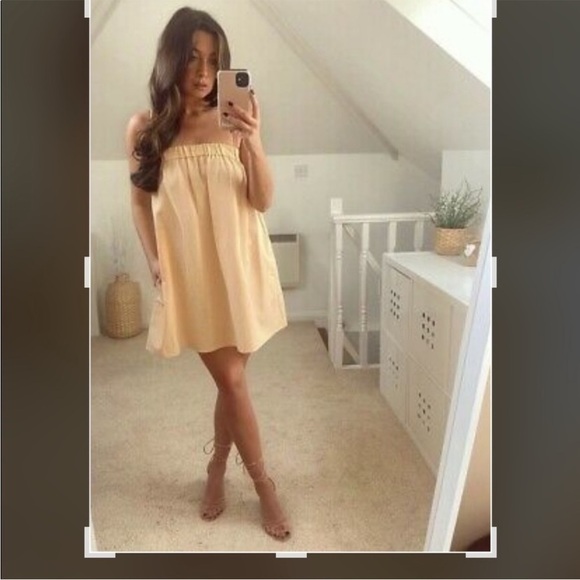 Zara Bloggers Favorite Orange Mini Dress Size XS - Picture 2 of 9